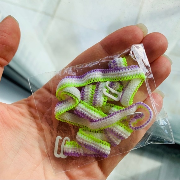 Neon Lace Crochet Boho Top Bra Bikini Straps - Picture 2 of 4